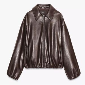 Zara Faux Leather Bomber